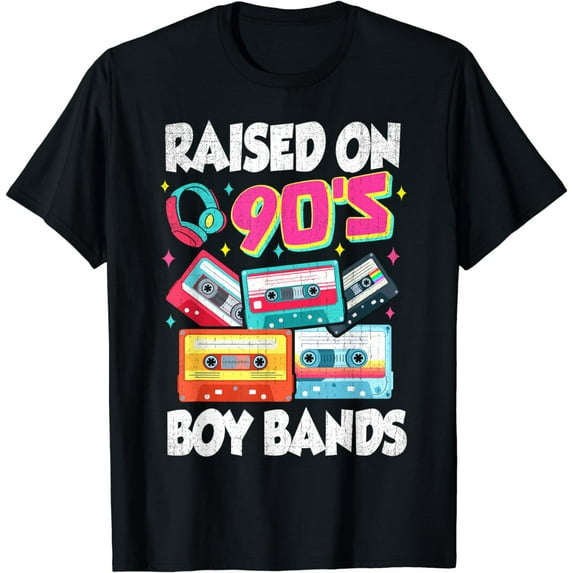 Raised On 90s Boy Bands Cassette Tape Retro T-Shirt
