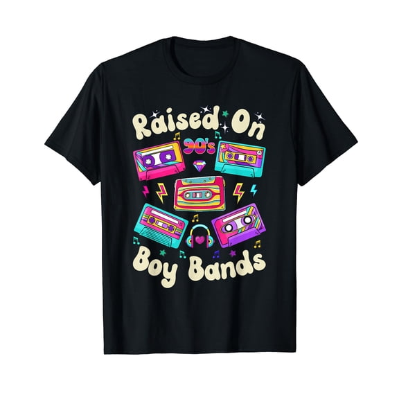 Raised On 90s Boy Bands Cassette Tape Retro T-Shirt