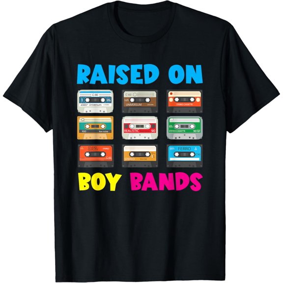 Raised On 90s Boy Bands Cassette Tape Retro T-Shirt