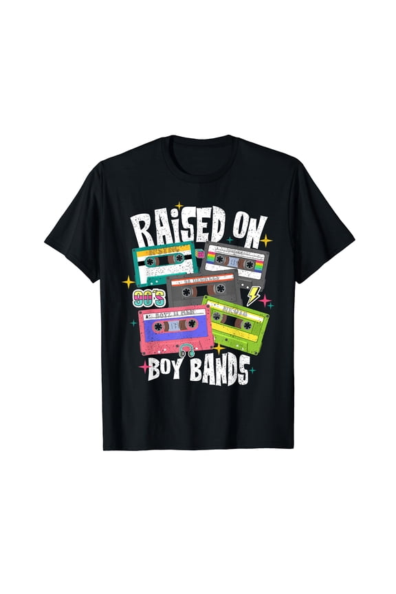 Raised On 90s Boy Bands Cassette Tape Retro T-Shirt