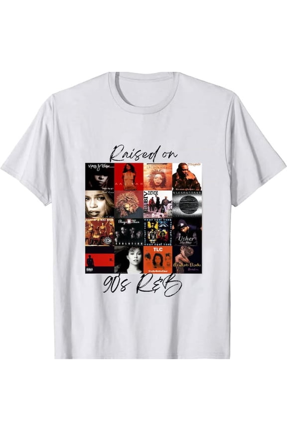 Raised On 90s R&B T-Shirt, Retro Album Collage Tee T-shirt Sizes S-5XL Goldengate