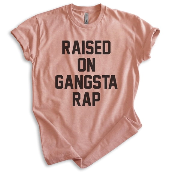 Raised On Rap Shirt, Unisex Women's Men's Shirt, Hip Hop Shirt, 90s Shirt, Rap Shirt, Heather Sunset, Large