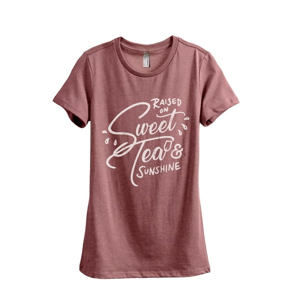 Raised On Sweet Tea And Sunshine Women's Fashion Relaxed T-Shirt Tee Heather Rouge Medium