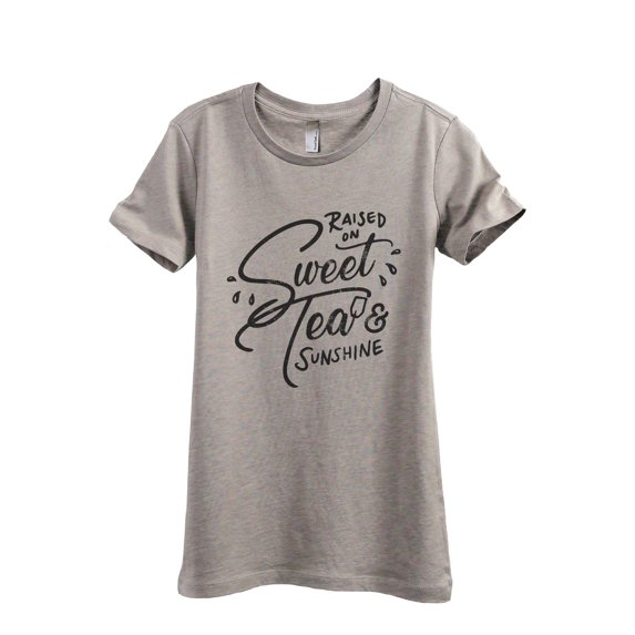 Raised On Sweet Tea And Sunshine Women's Fashion Relaxed T-Shirt Tee Heather Tan Medium
