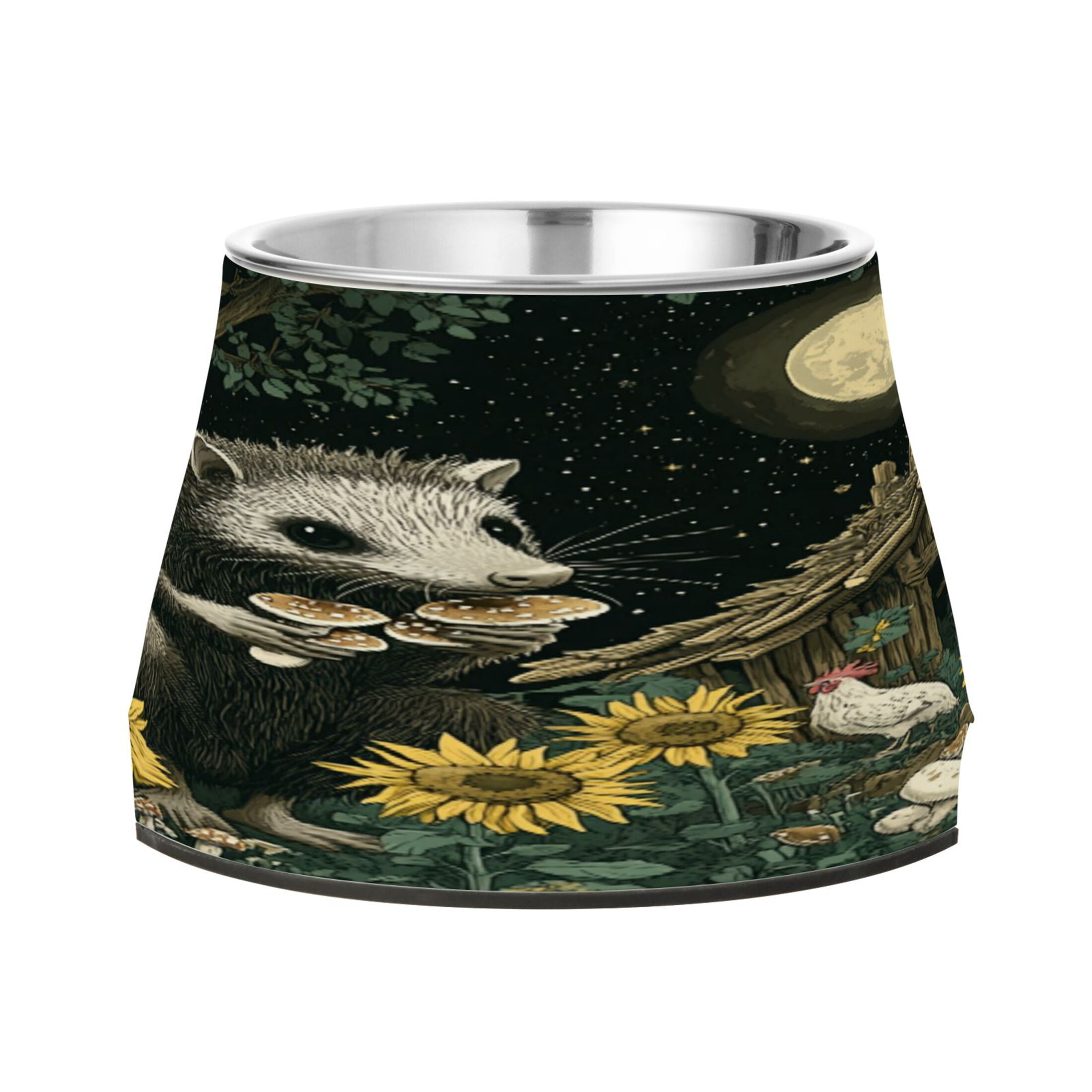 Raised Pet Bowl with Removable Stainless Steel Insert Anti-Slip No-Tip Dog Bowl for Small to Medium Pets Extra Large Possum