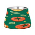 thumbnail image 1 of Raised Pet Bowl with Removable Stainless Steel Insert Anti-Slip No-Tip Dog Bowl for Small to Medium Pets Tomato Orange Pattern, 1 of 6