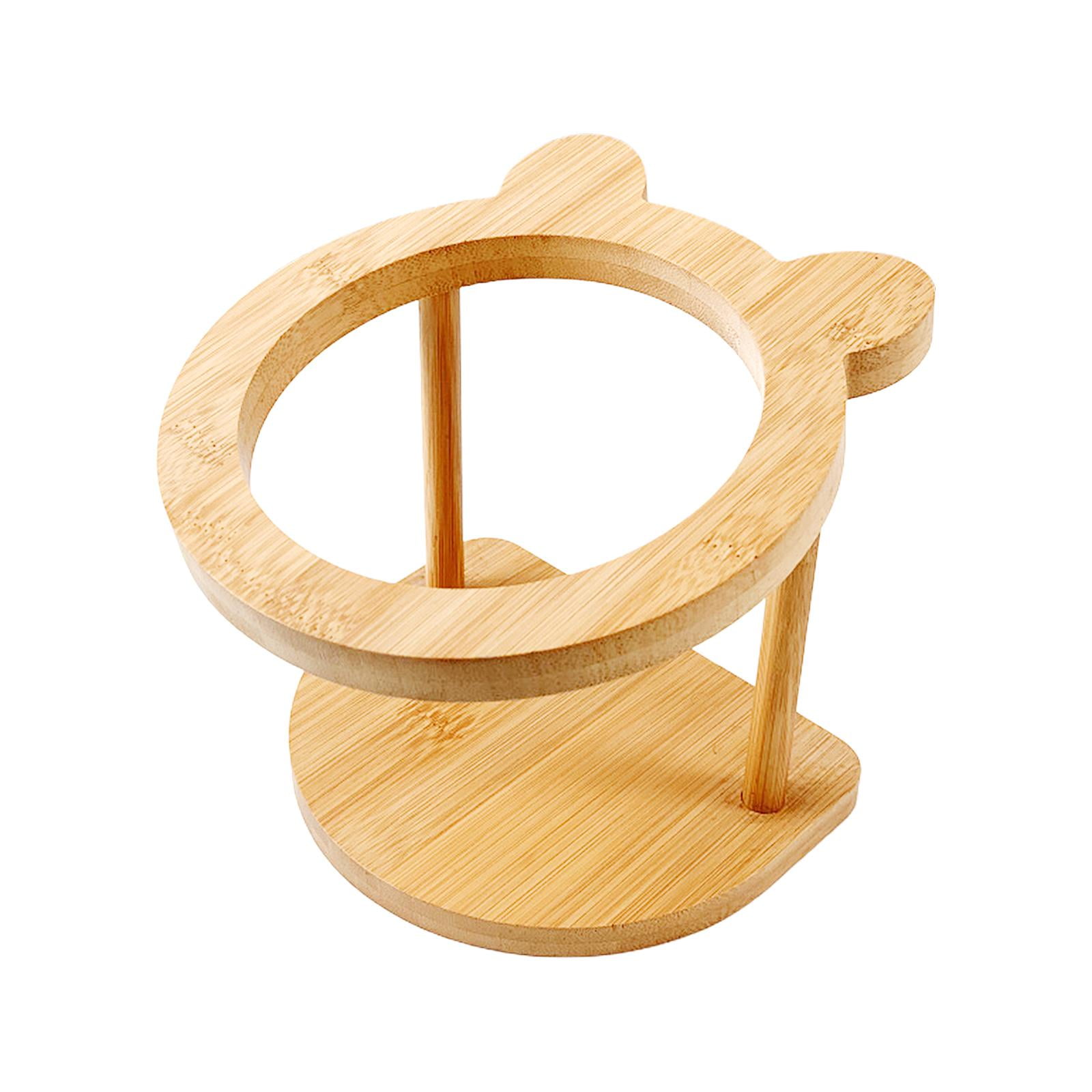 Raised Pet Bowls Wood Stand Pet Feeder Waterer Rack Single Wooden Pet