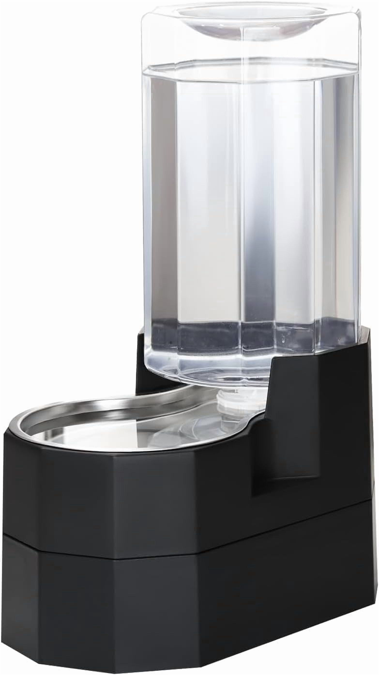 Raised Pet Water Dispenser: 8L Black Automatic Stainless Steel Gravity Cat Feeder for Elderly Pet Dogs Indoor Outdoor