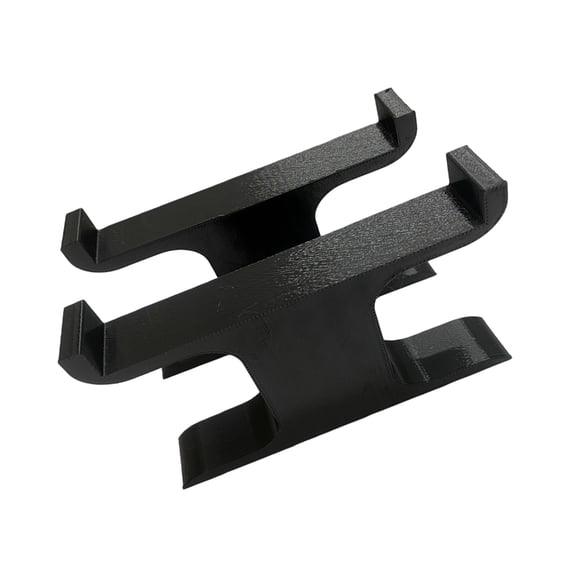 Raised Soundbar Base Holder for Desktop Media Setup, ABS Stands with Structure, End Stops, and Black Fini