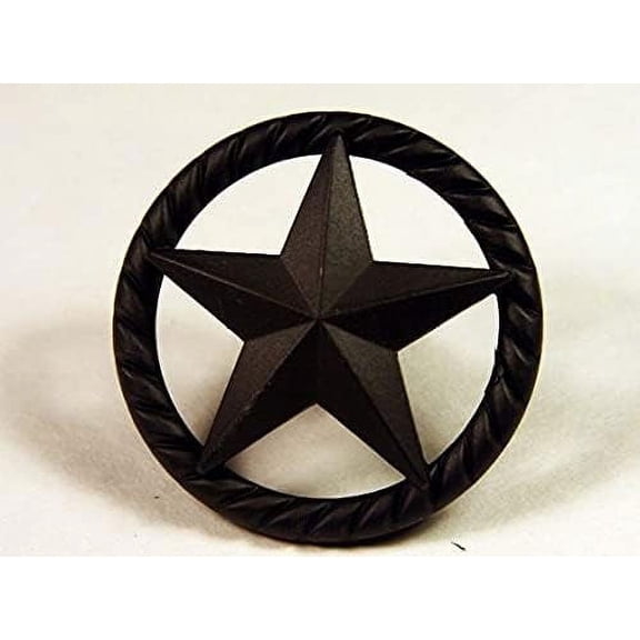 Raised Star KNOB Black 20 Pack Western Cabinet Hardware Drawer PULLS Texas Star KNOBS (20)
