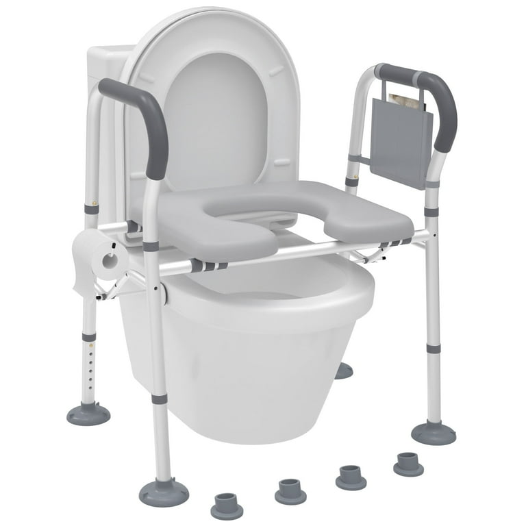 ENLOY Raised Toilet Seat with Handles for Elderly, Pregnant