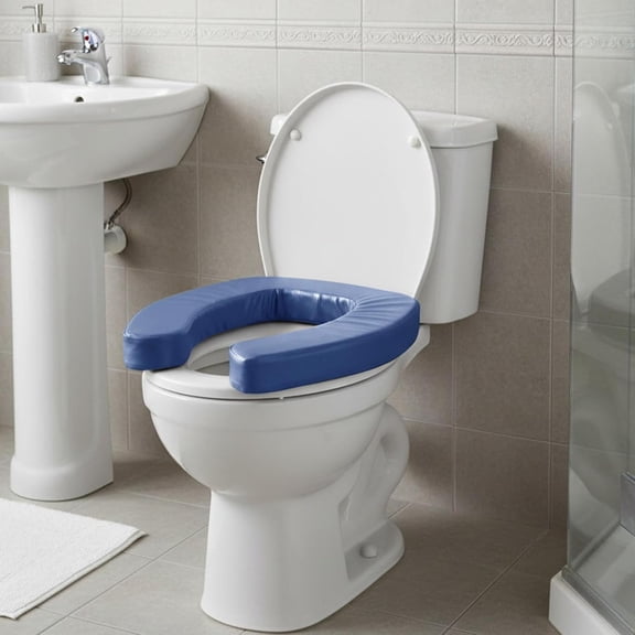 Raised Toilet Seat Add 2 Inch Padded Toilet Seat Riser Elevated Commode Support Lightweight Lift Booster Mobility Assistance Aid