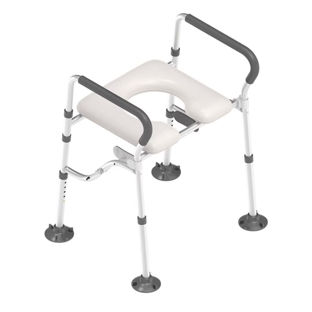 Raised Toilet Seat，Adjustable Toilet Safety Frame with Handle for