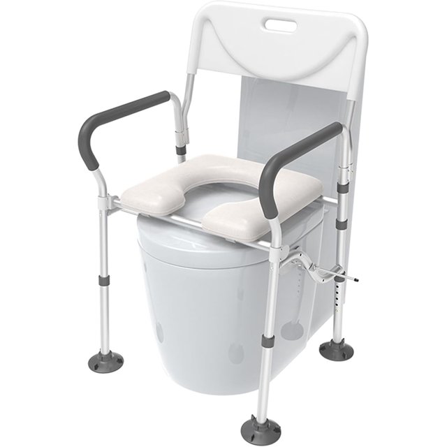 Raised Toilet Seat with Handle,400lb Adjustable Raised Toilet Seat with