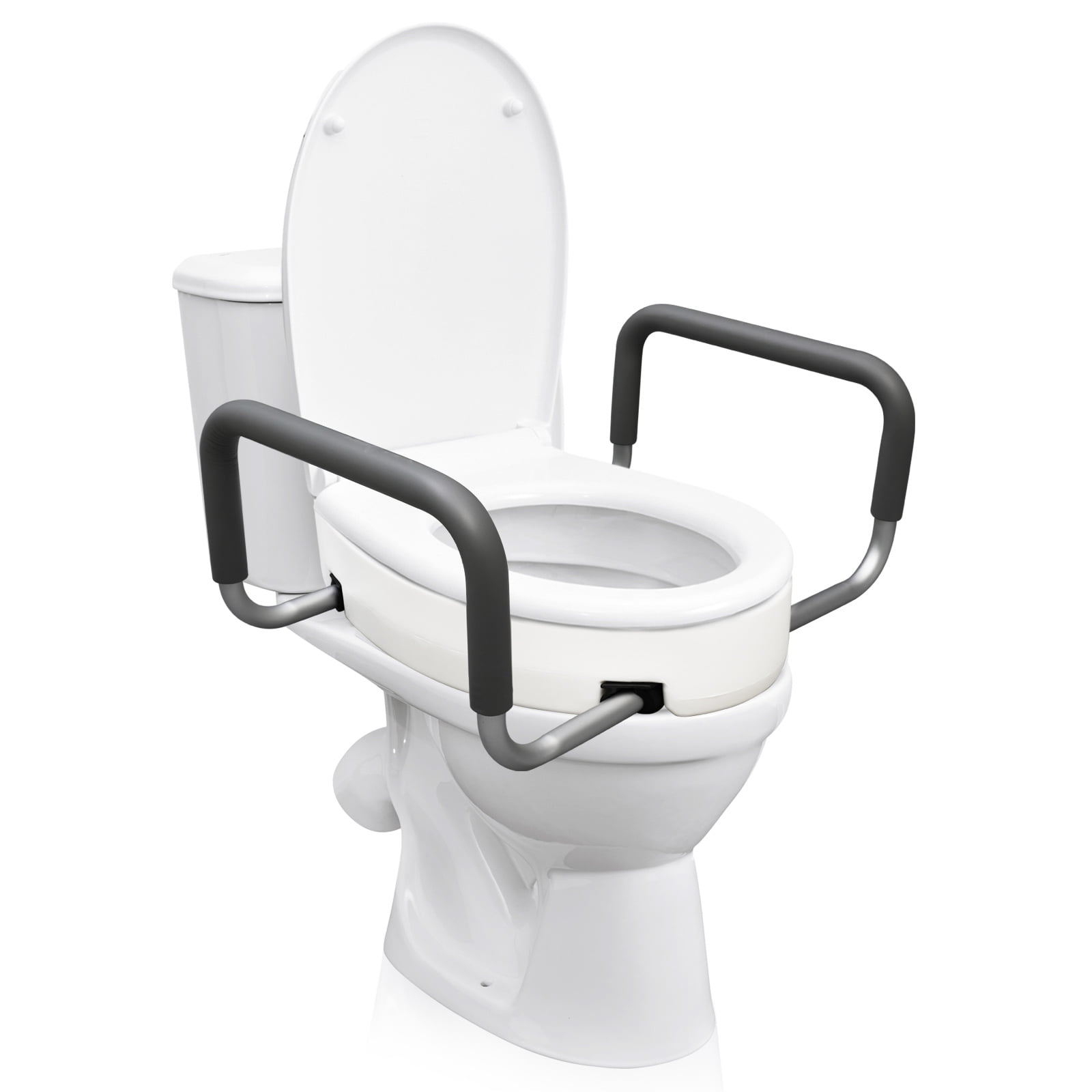 Raised Toilet Seat with Handles, 3.5-inch Raised Toilet Seat 250lbs ...