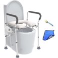 Raised Toilet Seat with Handles up to 450lbs, Padded Elevated Toilet