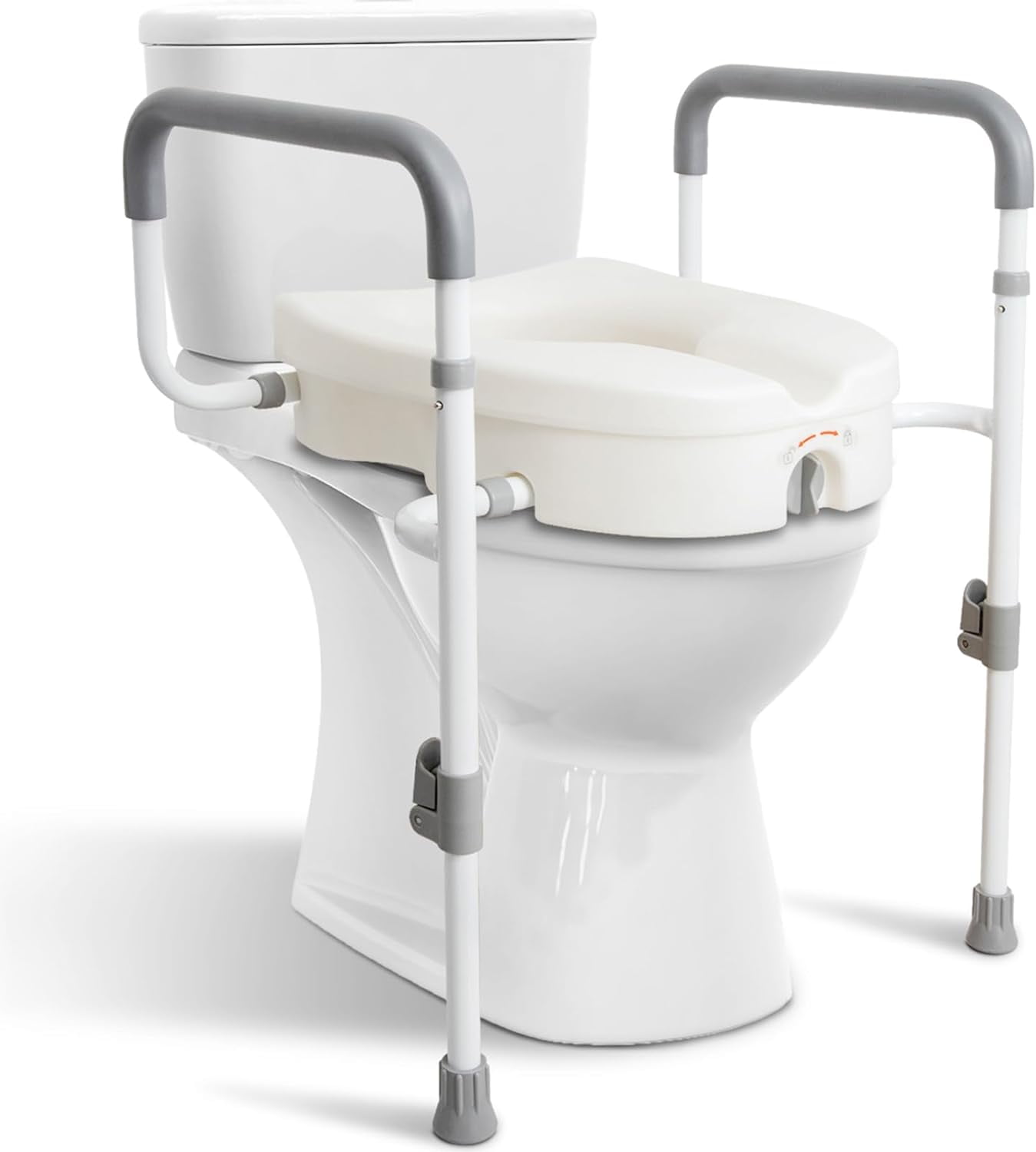 Raised Toilet Seat with Handles for Elderly - Toilet Seat Risers for ...