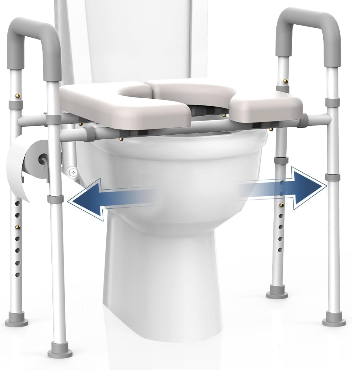 Raised Toilet Seat with Handles - Eligible Adjustable Elevated Toilet Seat Riser, 400 lbs Toilet Seat Riser for Seniors, Handicap and Disabled, Fit Any Toilet