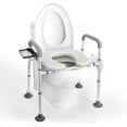 Raised Toilet Seat with Handles Height Adjustable, Heavy Duty Cozy