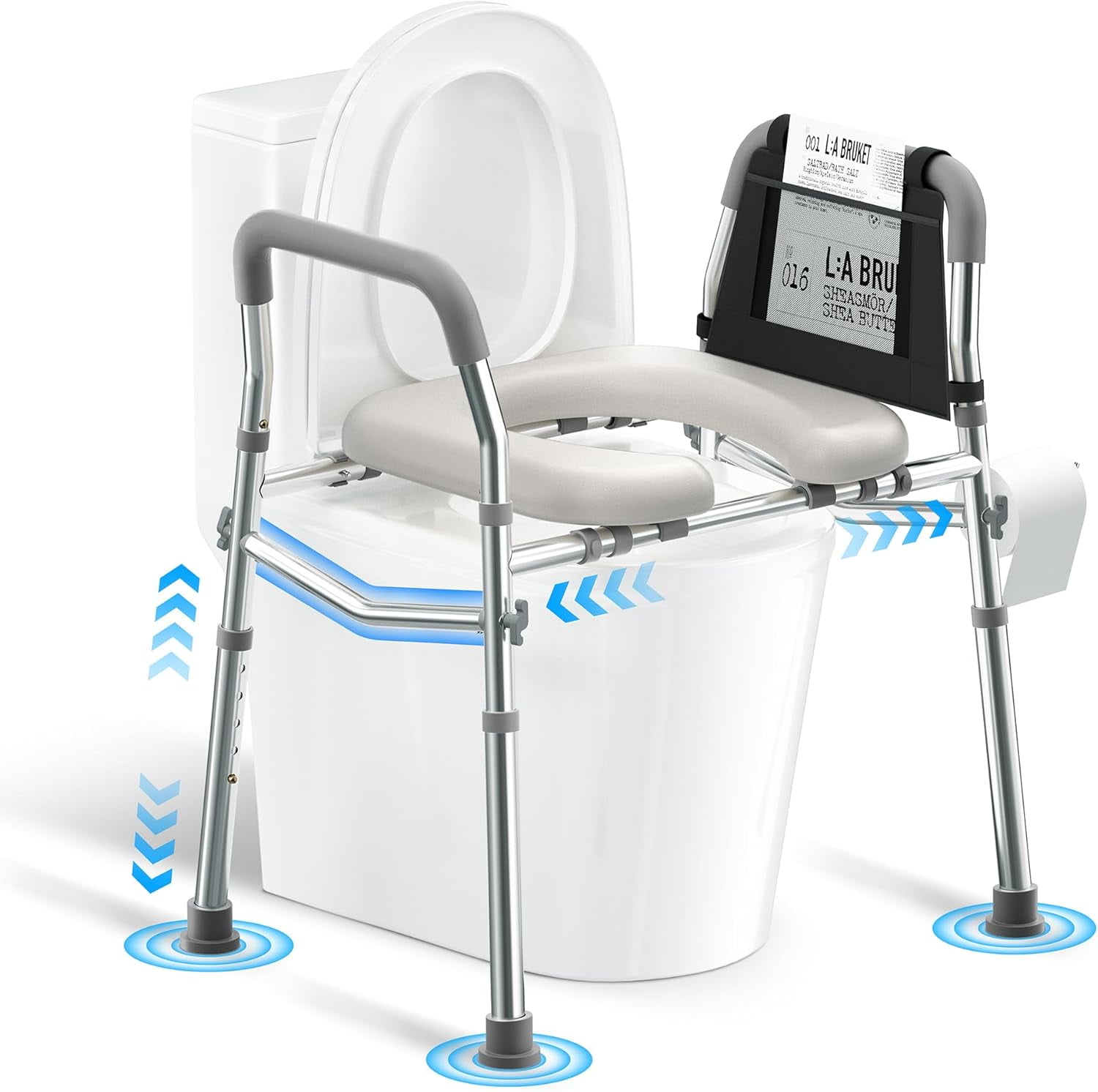 Raised Toilet Seat with Handles, Height and Width Adjustable FSA/HSA ...