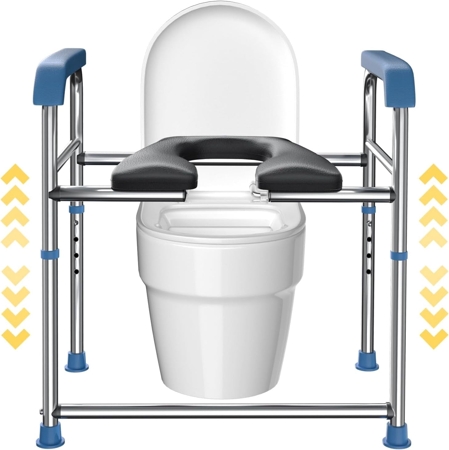 Raised Toilet Seat with Handles Padded Toilet Seat Riser for Seniors