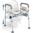 Raised Toilet Seat with Handles, Toilet Seat Riser for Seniors with