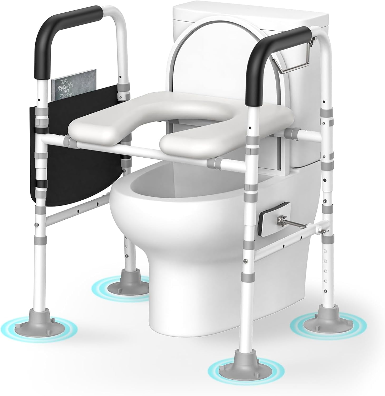 Raised Toilet Seat with Handles,Toilet Seat Elevators– Adjustable Medical Elevated Toilet Riser ...