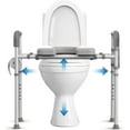 Raised Toilet Seat with Handles Width and Height Adjustable Padded