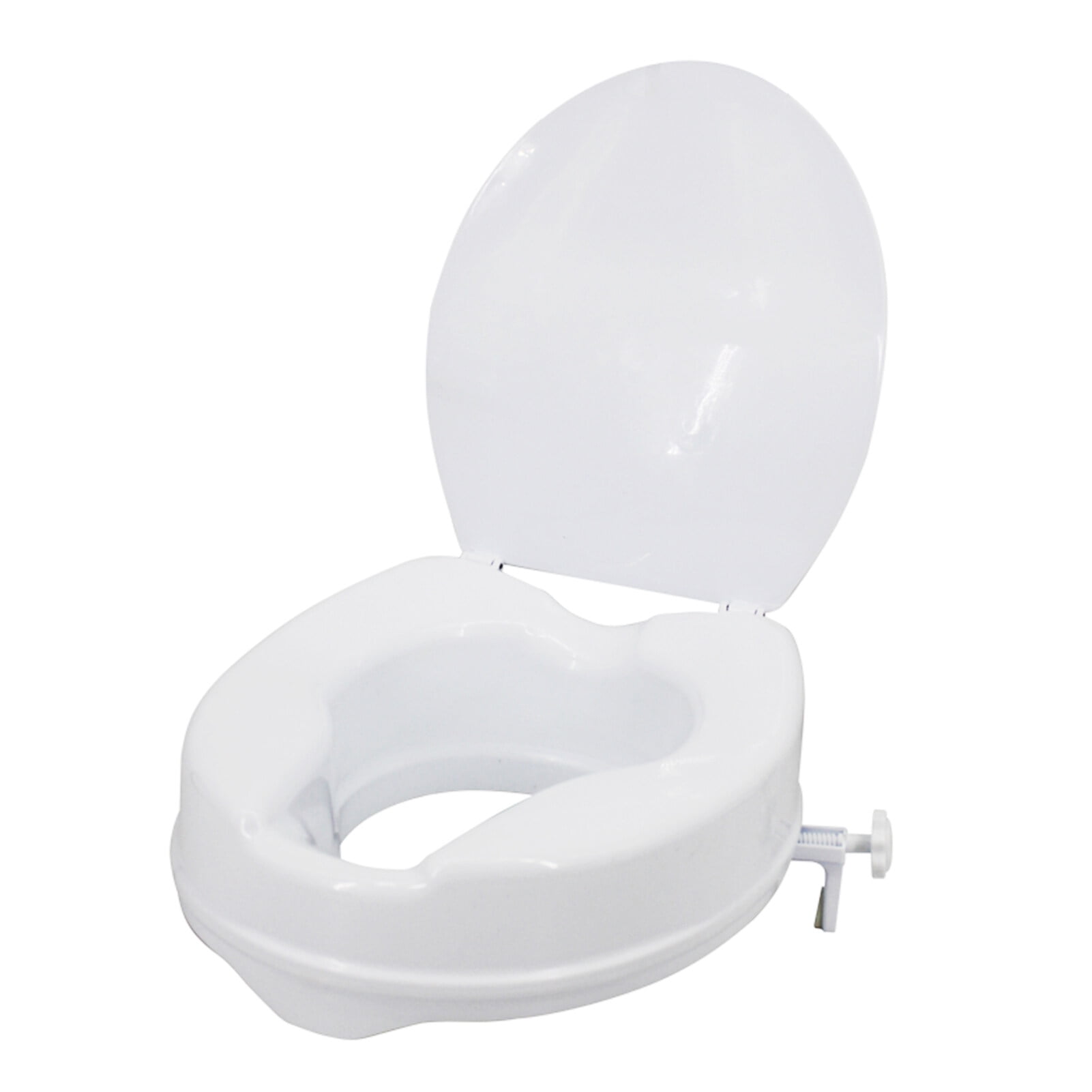 Raised Toilet Seat with Lid 300 Lbs Heavy Duty Elevated Toilet Seat with Tightening Clamps