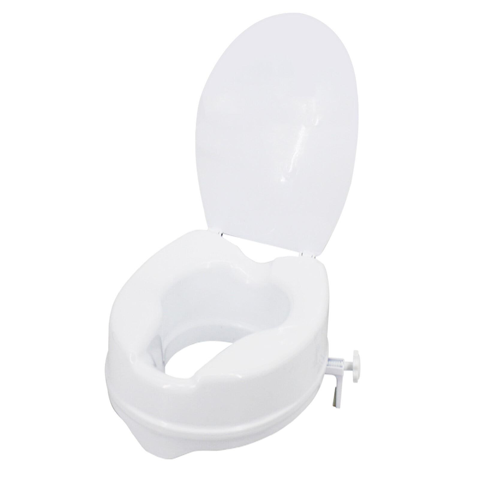 Raised Toilet Seat with Lid 300 Lbs Heavy Duty Elevated Toilet Seat with Tightening Clamps