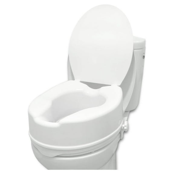 - Raised Toilet Seat for Seniors with Lid 6 inch (Fits Round and Elongated up to 15" Wide), Handicap Riser
