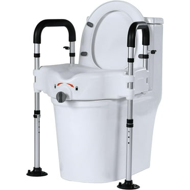 Raised Toilet Seat with Handles, Elevated Toilet Seat Riser for Elderly and Disabled, Support 300 lbs