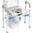 Raised Toilet Seat with Handles, Width Adjustable Toilet Seat Risers