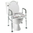 Raised Toilet Seat with Handles for Seniors, Adjustable Height Frame