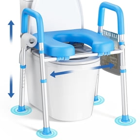 KEKOY Toilet Seat Riser for Seniors, Raised Toilet Seat with Handles, FSA HSA Eligible 400lb Elevated Toilet Risers, Tool-Free Assembly with Adjustable Height & Width