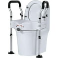 Raised Toilet Seat with Widened Handles, Elevated Toilet Seat Riser for