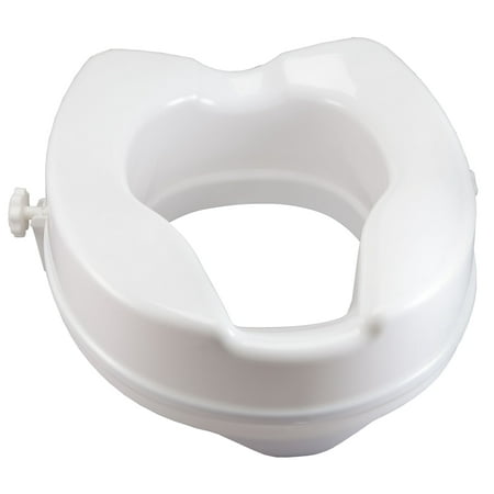 Raised Toilet Seat with Secure Side Brackets – Comfortable, Contoured Design, No Tools Required, Fits Most Toilets – Sturdy, Lightweight, Supports Up to 400 lbs