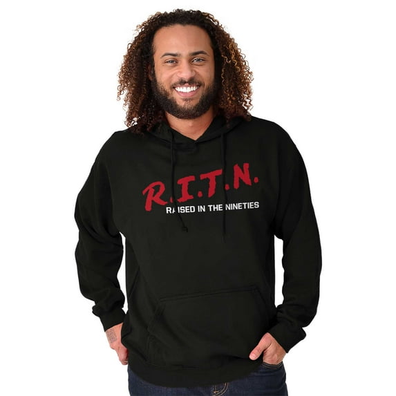 Raised in 90s Throwback Nostalgia Hoodie Sweatshirt Women Men Brisco Brands M