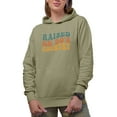 thumbnail image 1 of Raised on 90s Country Music Themed, Groovy Retro Wavy Text Merch Gift, Sand Hooded Sweatshirt or Hoodie, Large, 1 of 5