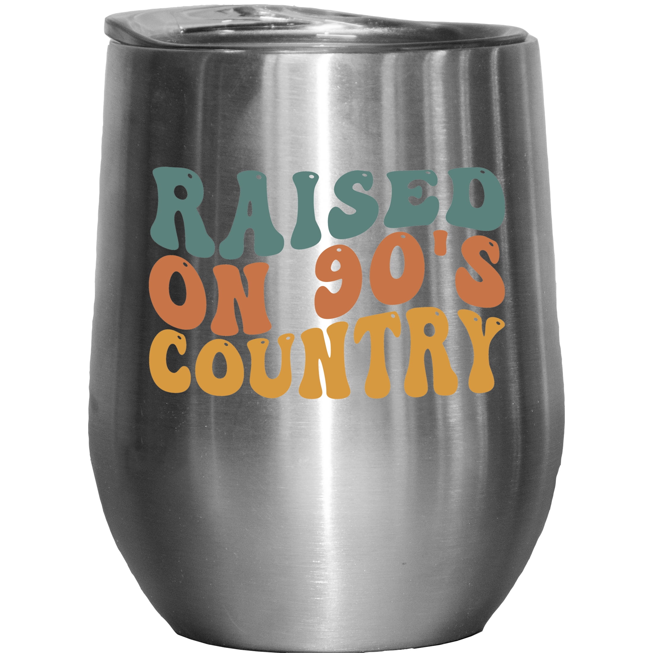 Raised on 90s Country Music Themed, Groovy Retro Wavy Text Merch Gift ...