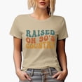 thumbnail image 1 of Raised on 90s Country Music Themed, Groovy Retro Wavy Text Merch Gift, Tan T-Shirt, 3XL, 1 of 5