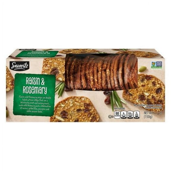 Raisin & Rosemary Artisan Crisp, 5.3 oz- Pack of 5