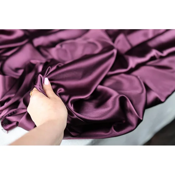 Raisin Satin Charmeuse Fabric By The Yard 356