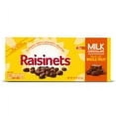 Raisinets Milk-Chocolate-Covered California Raisins, Movie Theater Candy Box, 3.1 oz pack of 3