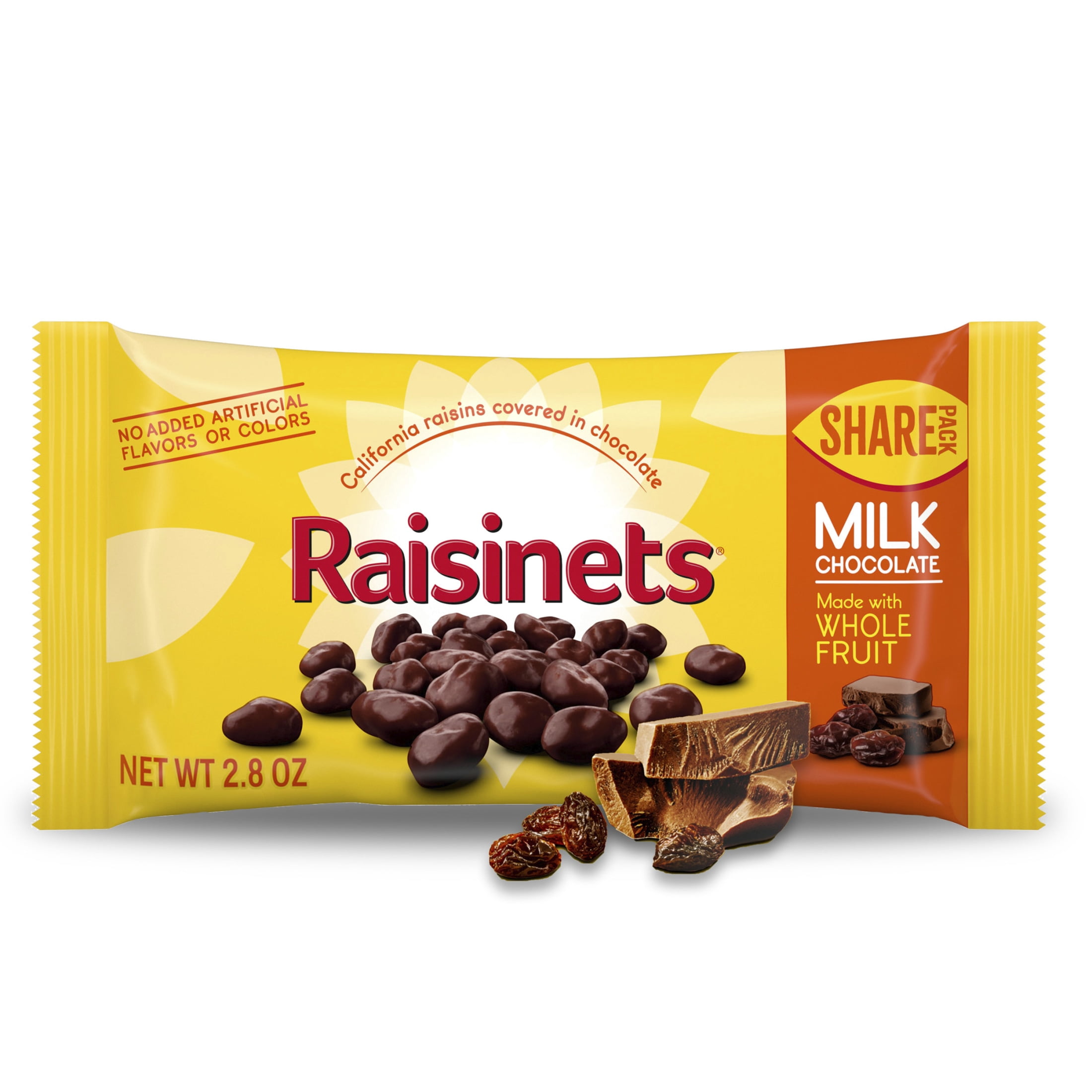 Raisinets Milk Chocolate Covered Raisins, Gluten-free California Chocolate Raisins, Sharepack, 2.8 oz