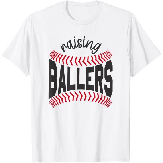 Raising Ballers Mom Baseball Laces Graphic T-Shirt