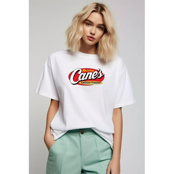 Raising Cane's Logo Unisex Crewneck Short Sleeve T-Shirt, for men & women, up to size 5XL.