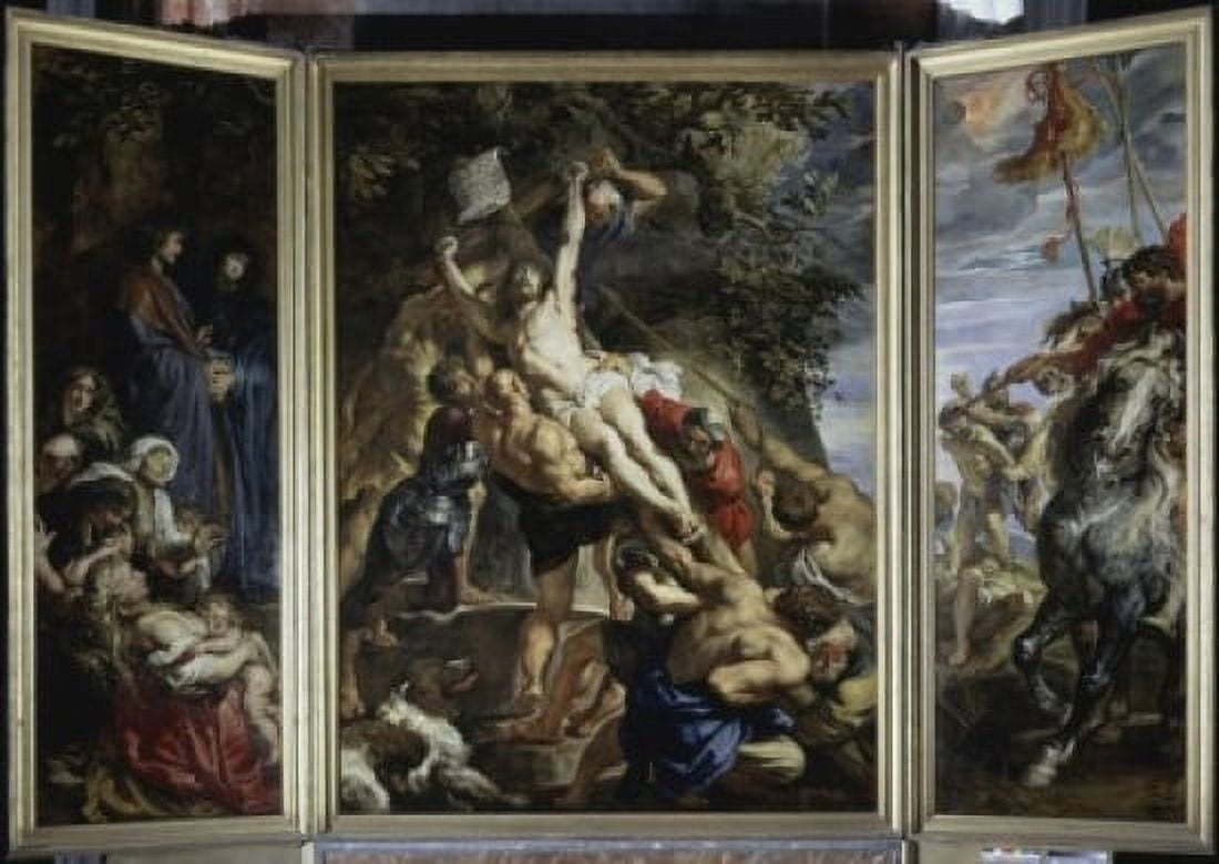 Raising of the Cross 1610 Peter Paul Rubens (1577-1640Flemish) Oil on Triptych Wood Panel Cathedral of Our Lady Antwerp Belgium Canvas Art - Peter Paul Rubens (24 x 36)