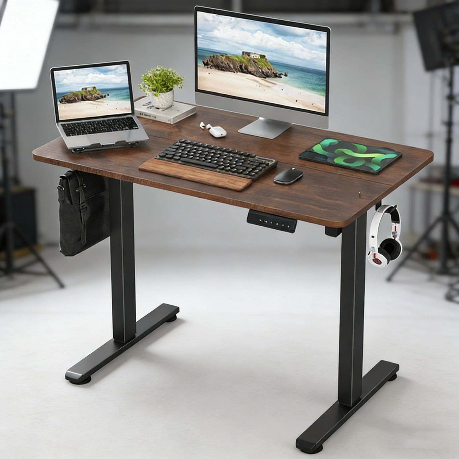 Raising Desk That Raises Up and Down  Large Adjustable Height Standing Desks for Home Office Productivity