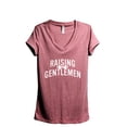thumbnail image 1 of Raising Gentlemen Women's Fashion Relaxed V-Neck T-Shirt Tee Heather Rouge Small, 1 of 3